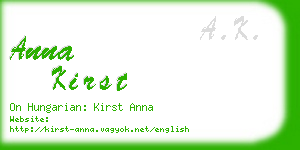 anna kirst business card